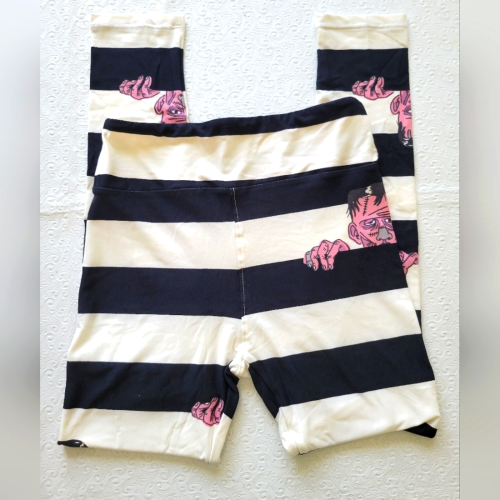 LuLaRoe leggings Halloween  Striped Frankstein